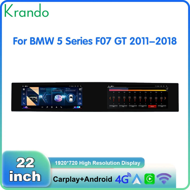 Krando 22 Inch Carplay Android NBT System For BMW 5 Series F07 GT 2011-2018 Stereo Multimedia Player GPS Navigation CarPlay