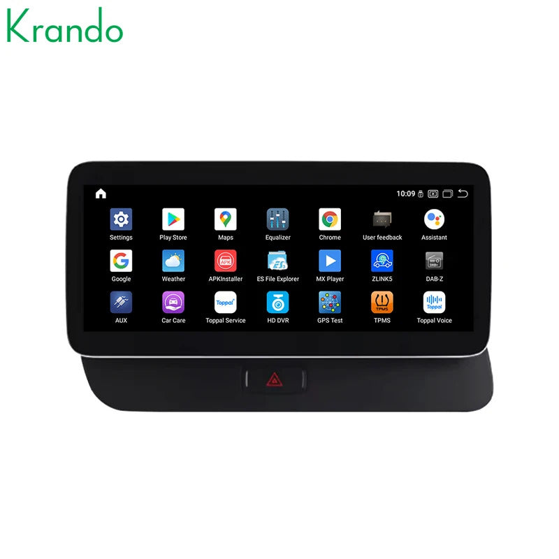 Krando 10.25 Inch Auto GPS Navigation Car Radio For AUDI Q5 2009-2017 Multimedia Player GPS Navigation CarPlay HD Touch