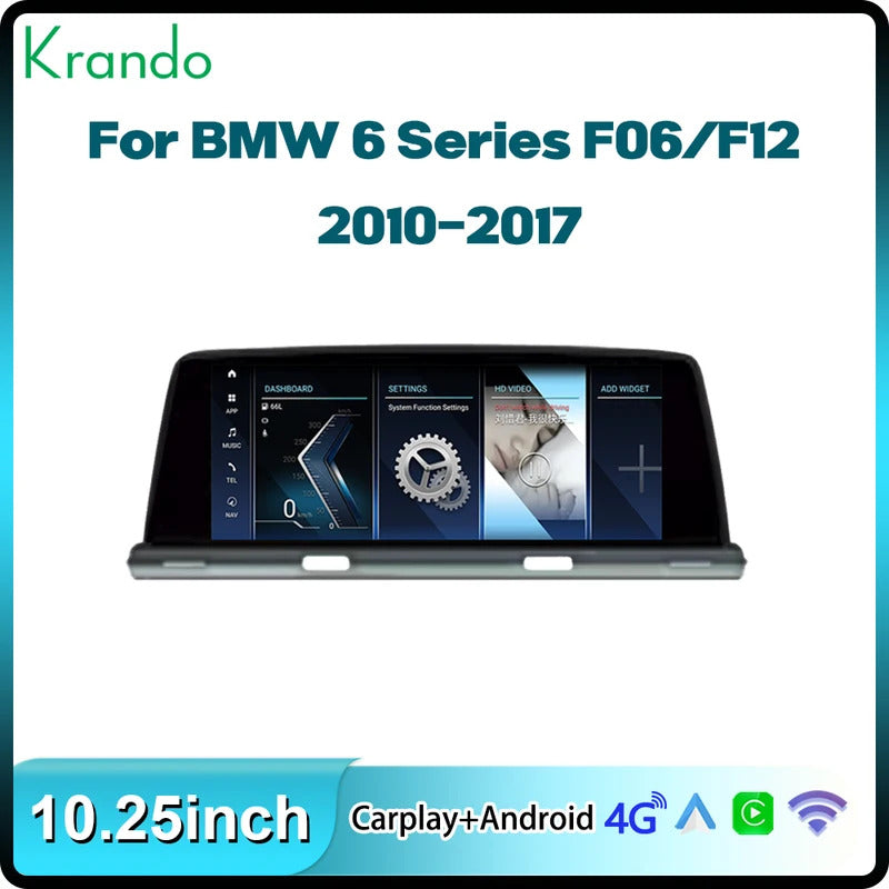 Krando 10.25'' GPS Navigation Carplay Android Car Radio For BMW 6 Series F06/F12 2010-2017 Video Player Stereo Auto GPS