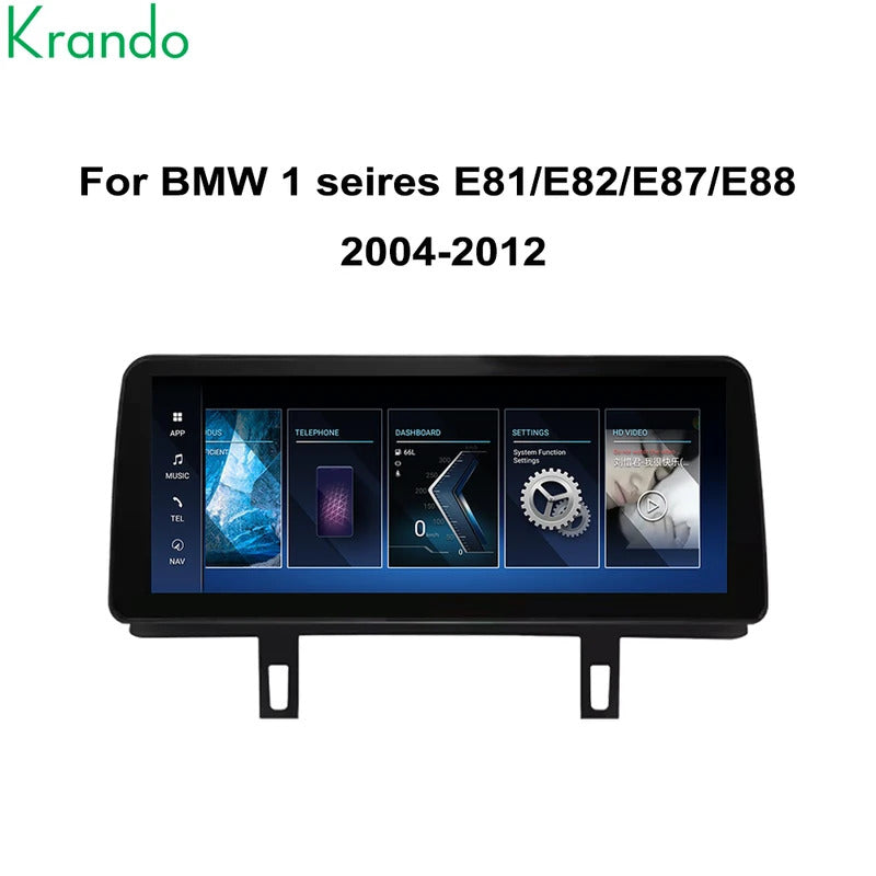 Krando 12.3 Inch Car Radio Carplay For BMW 1 seires E87/E81/E88 Stereo Multimedia Player GPS Navigation CarPlay HD Touch