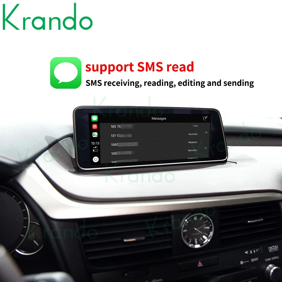 Krando Wireless Android Auto Apple CarPlay Interface MODULE For Lexus RX 200T 450H 2015-2020 BT rear camera Upgrade BOX