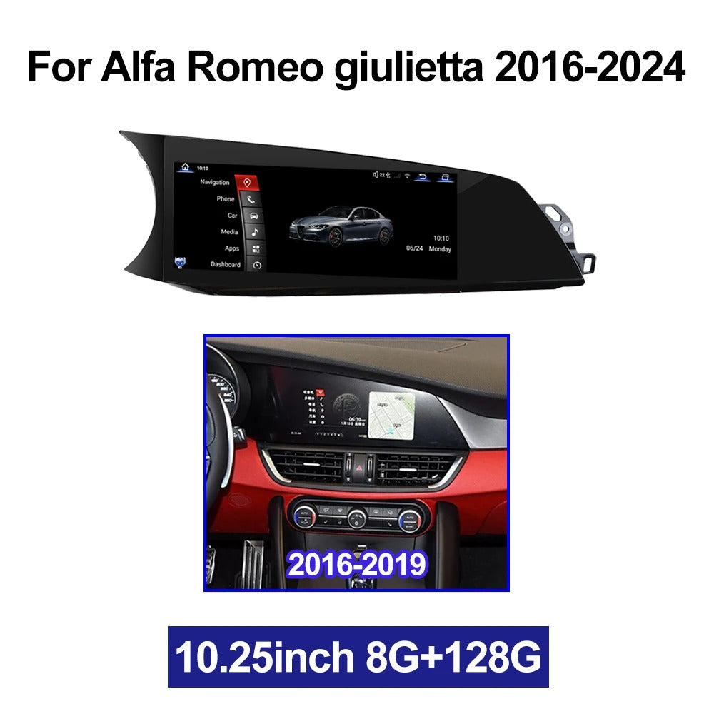 Krando 10.25" Android car navigation for Alfa Romeo Giulietta 2016-2024 car multimedia radio gps stereo wifi 4g carplay android auto