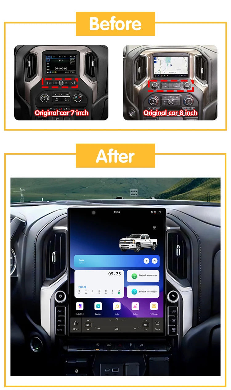 Krando 16.2 Inch DVD Auto Carplay Android Auto Radio For Chevrolet Silverado/GMC-Sierra 2019-2024 CarPlay HD Touch Screen Head