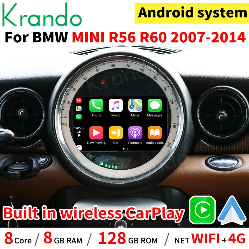 Krando 7'' GPS Auto Android Navigation For Mini Cooper R60 2006-2013 Video Player Stereo Carplay 5G