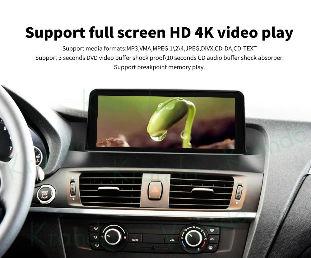 Krando 12.3'' Android Auto GPS Multimedia Video For BMW X3 X4 F25 F26 DVD Video Player Stereo Auto GPS Navigation