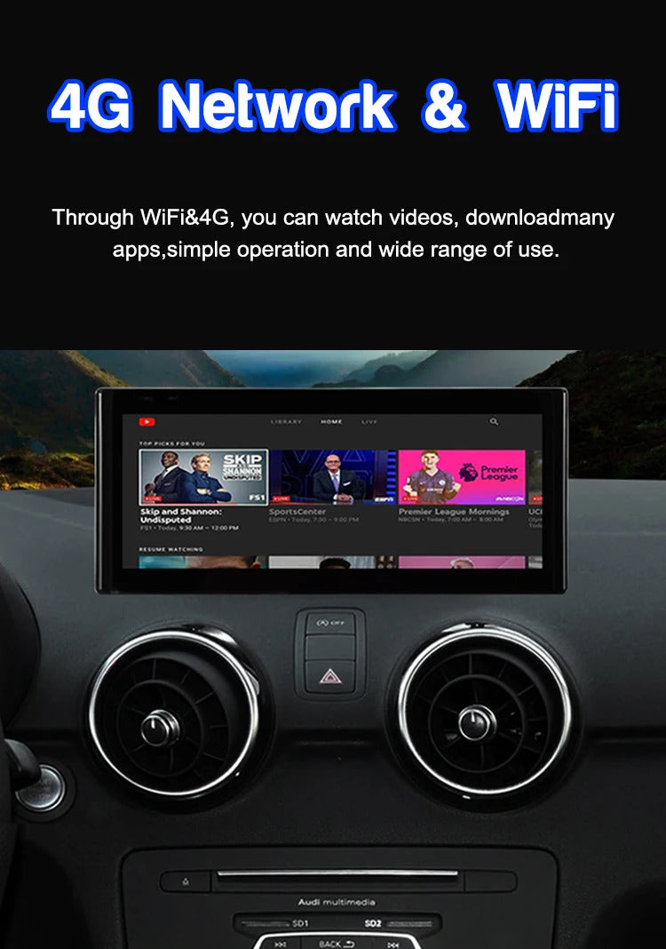 Krando 10.25 Inch Auto GPS Navigation Car Radio For AUDI A1 2010-2018 Multimedia Player GPS Navigation CarPlay HD Touch