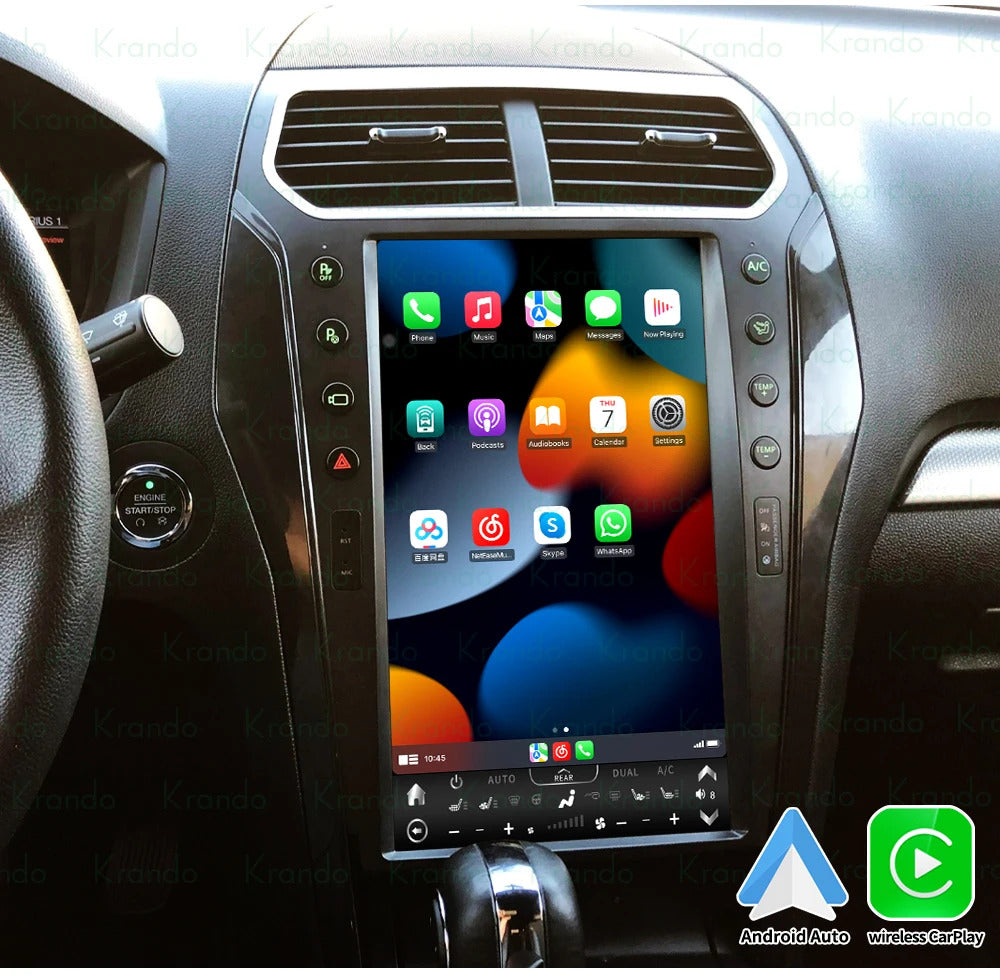 Krando 13.6'' Telsa style verticial screen car radio For Ford Explorer 2011-2020 android navigation multimedia system wifi 4g carplay android auto