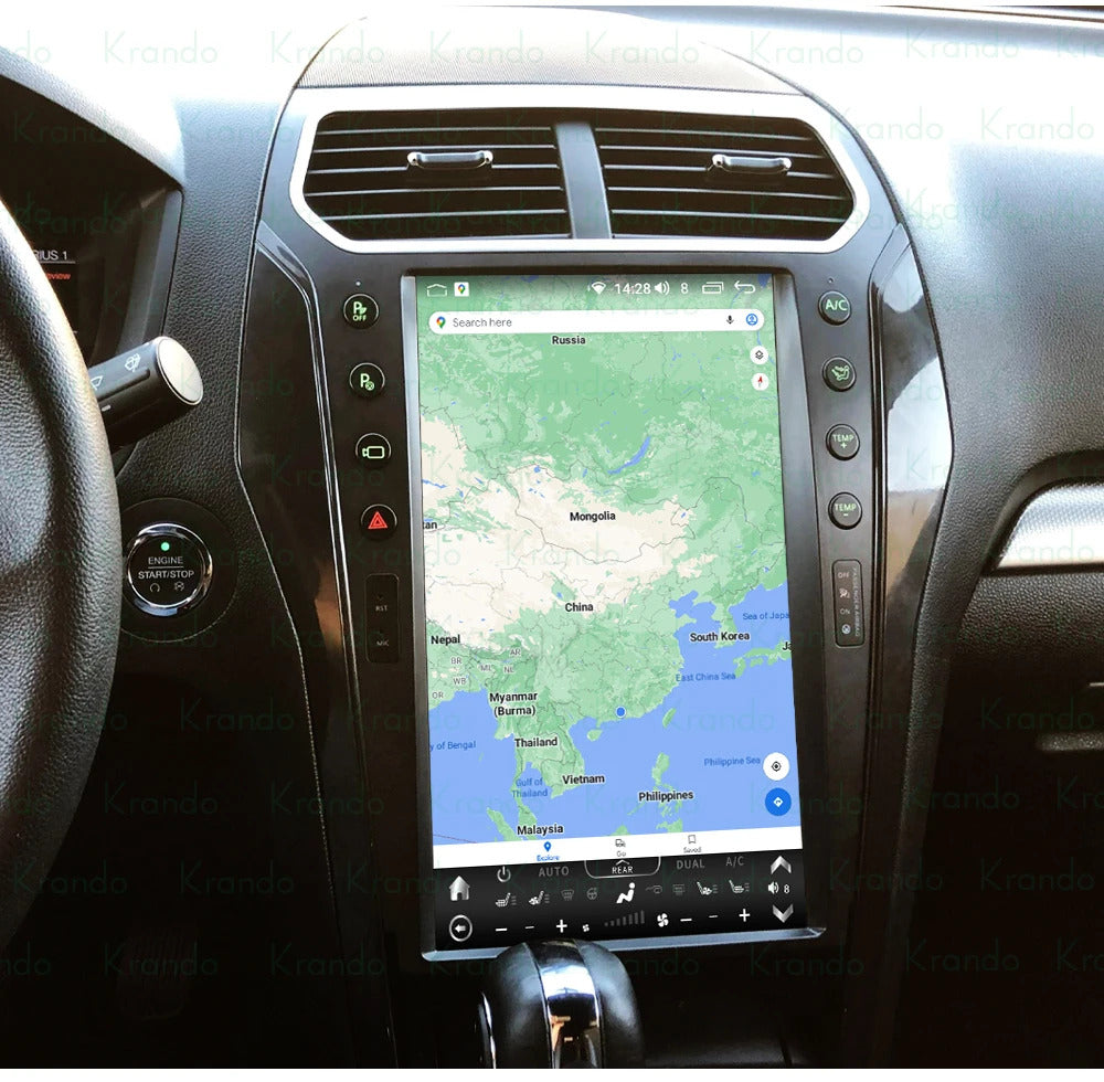 Krando 13.6'' Telsa style verticial screen car radio For Ford Explorer 2011-2020 android navigation multimedia system wifi 4g carplay android auto
