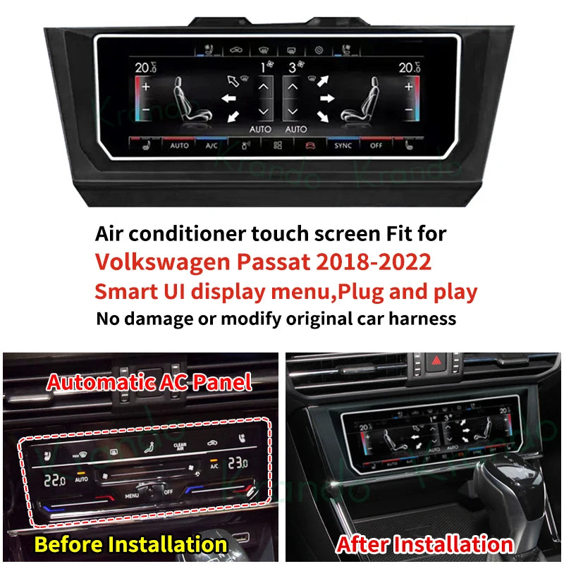 Krando Digital AC Control Panel For VW GOLF 7 Passat B8 Tiguan MK2 2013 - 2022 Air Conditioner Climate touch Screen