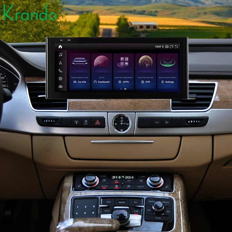 Krando 12.3 Inch Android Auto Radio Screen For AUDI A8 2010-2017 CarPlay HD Touch Screen Head