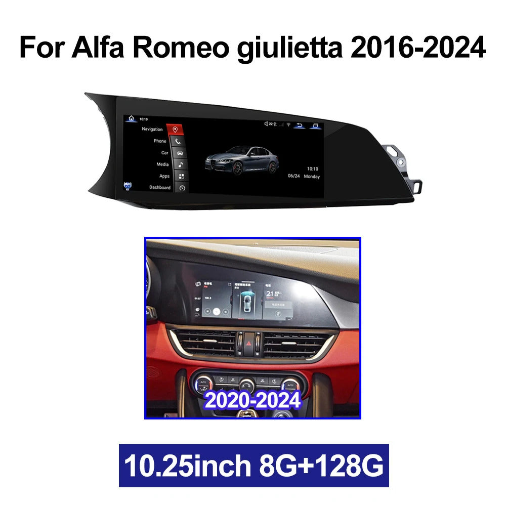 Krando 10.25" Android car navigation for Alfa Romeo Giulietta 2016-2024 car multimedia radio gps stereo wifi 4g carplay android auto