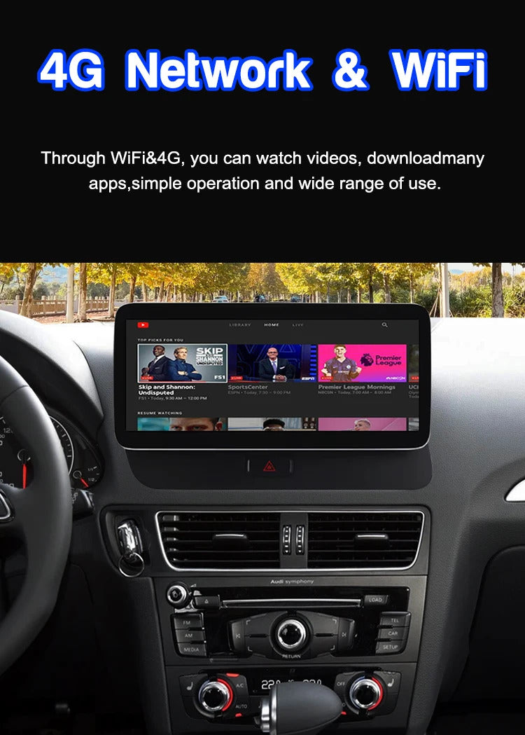 Krando 10.25 Inch Auto GPS Navigation Car Radio For AUDI Q5 2009-2017 Multimedia Player GPS Navigation CarPlay HD Touch