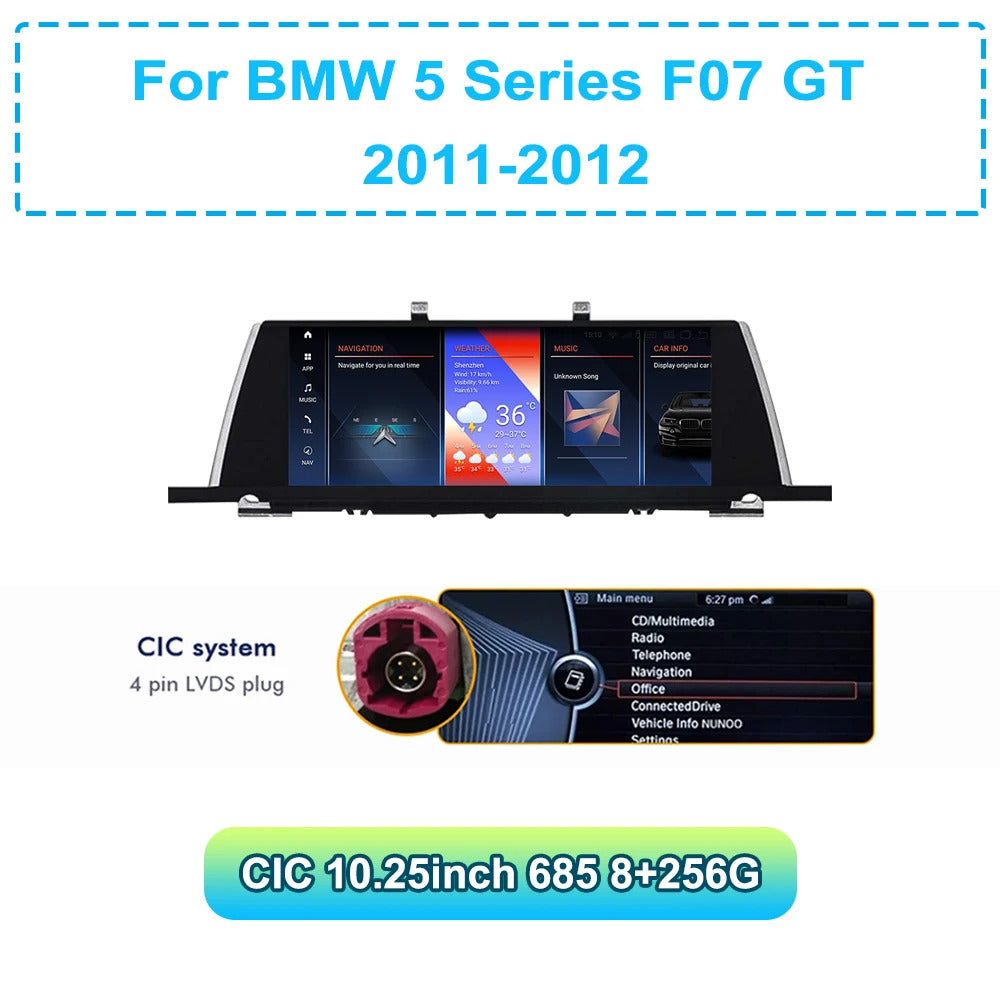 Krando 10.25'' Android Carplay Car Radio Car Multimedia for BMW 5 Series F07 GT 2011-2018 GPS Stereo Screen LHD
