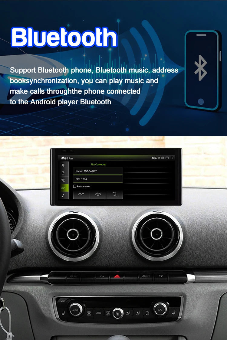 Krando 10.25 Inch Android Auto Radio Screen For AUDI A3 2013-2020 CarPlay HD Touch Screen Head