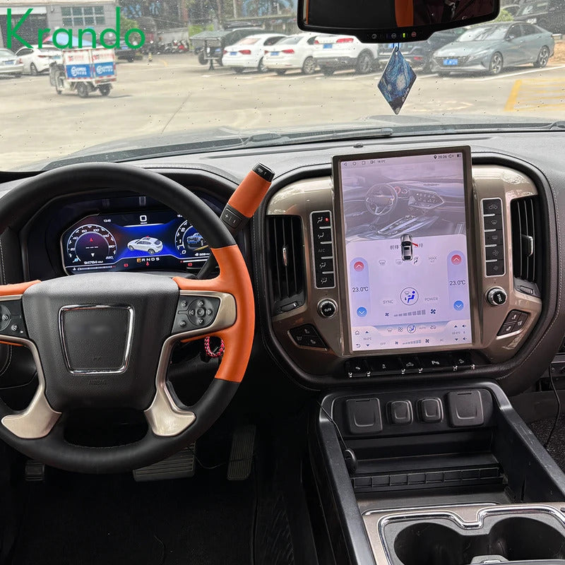 Krando 12.3'' Linux Upgrade Car Digital Cluster Instrument Cockpit for Chevrolet Silverado GMC Sierra 2013 - 2020 LCD Dashboard