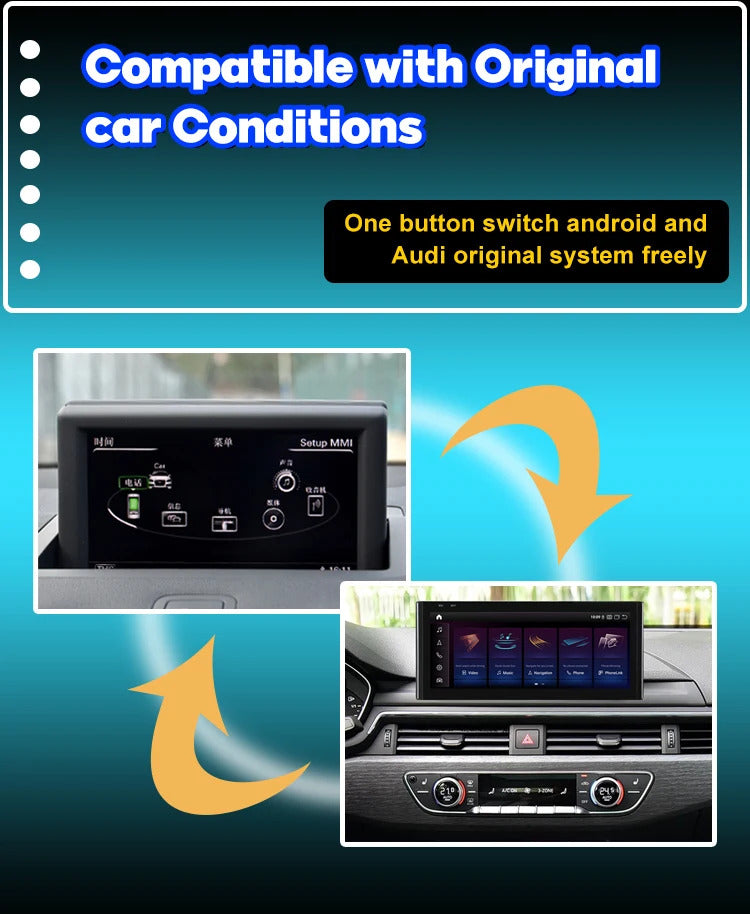 Krando 10.25 Inch Auto NBT System For AUDI A4/A4L/A5 2017-2020 Multimedia Player GPS Navigation CarPlay HD Touch Screen Head