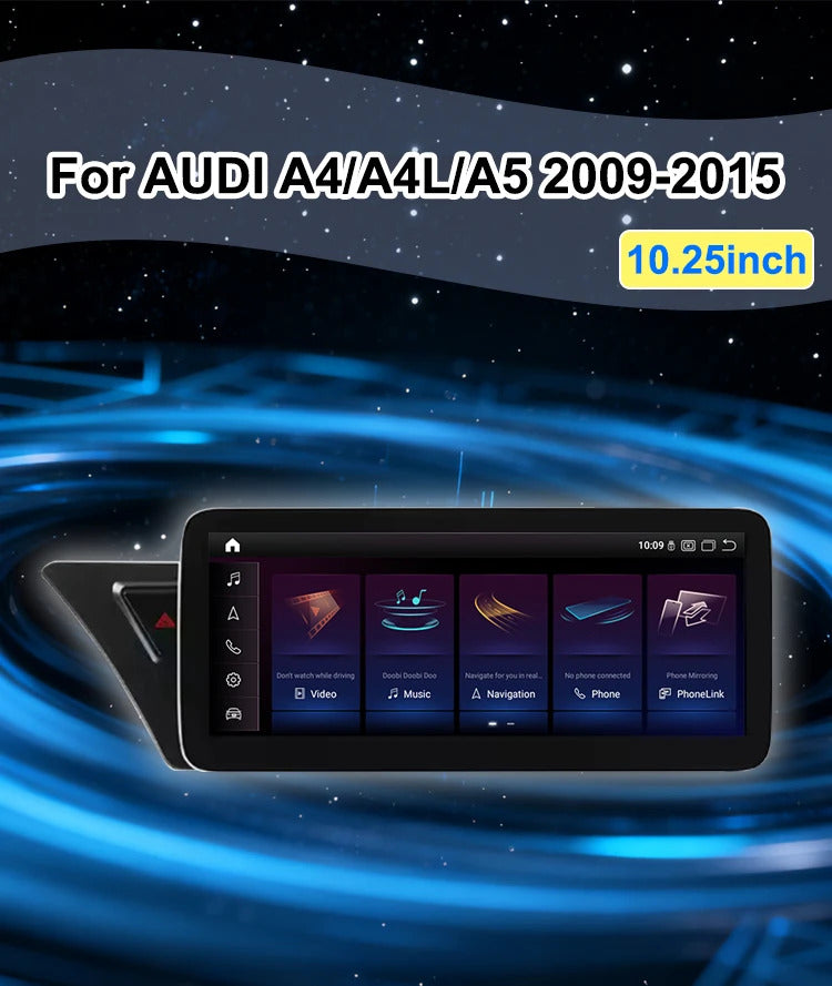 Krando 10.25 Inch Auto GPS Navigation For AUDI A4/A4L/A5 2009-2015 Stereo Multimedia Player GPS Navigation CarPlay Screen Head