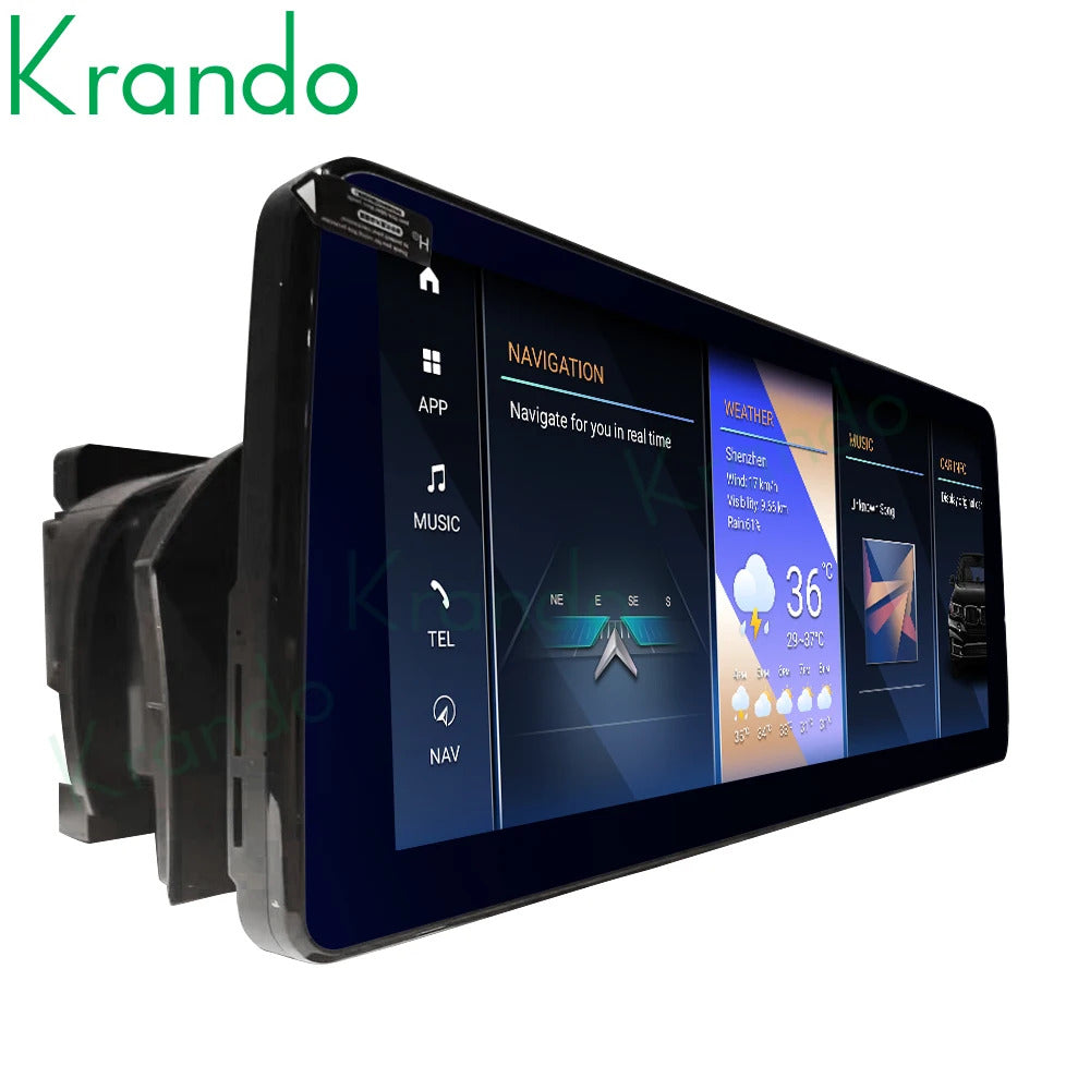 Krando 12.3'' Android Auto GPS Navigation Car Radio For BMW 5 Series E60 2005-2012 DVD Video Player Stereo Auto GPS Navigation