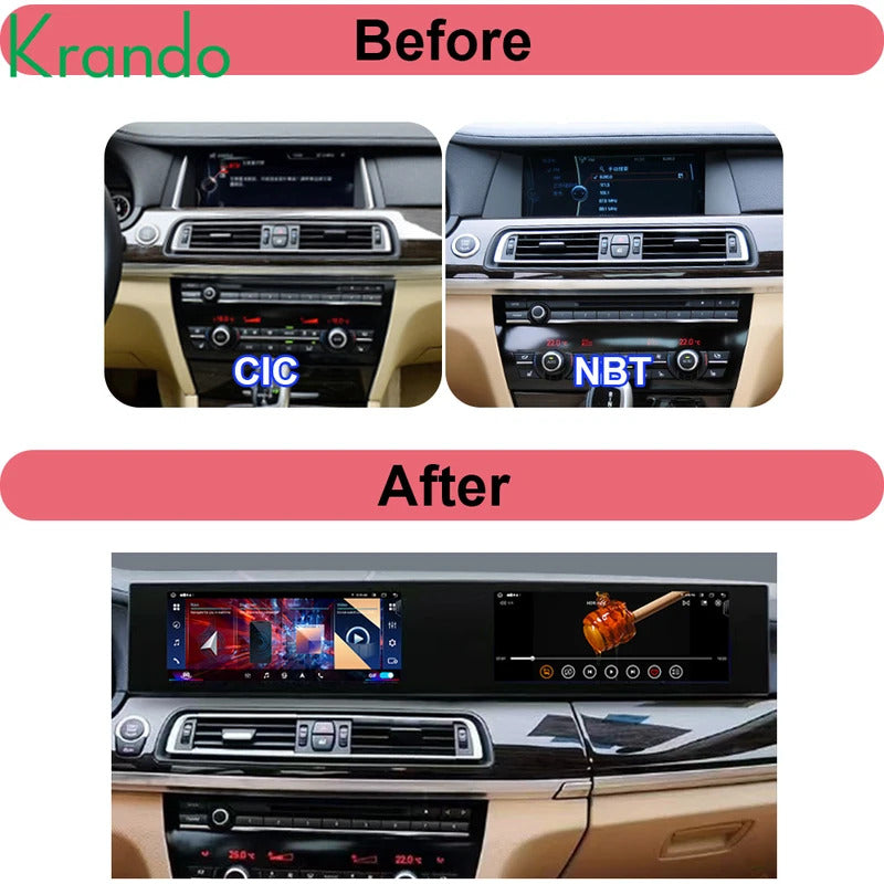 Krando 22 Inch Carplay Android Navigation For BMW 7 Series F01 F02 2009-2015 Stereo Multimedia Player GPS Navigation CarPlay HD