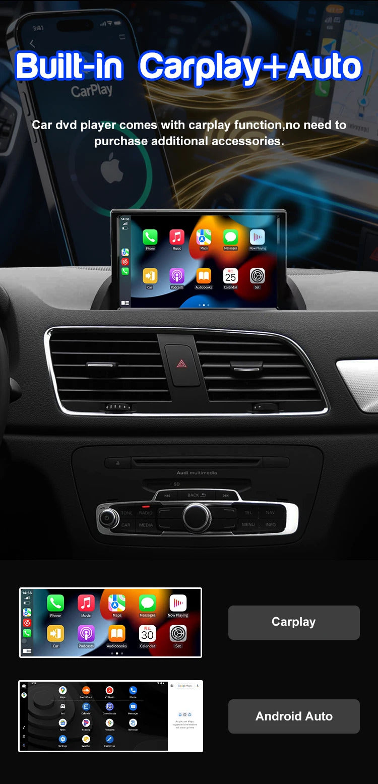 Krando 8'' Car Radio For AUDI Q3 2013-2020 Wireless CarPlay Android Auto Multimedia Player display GPS Head Unit