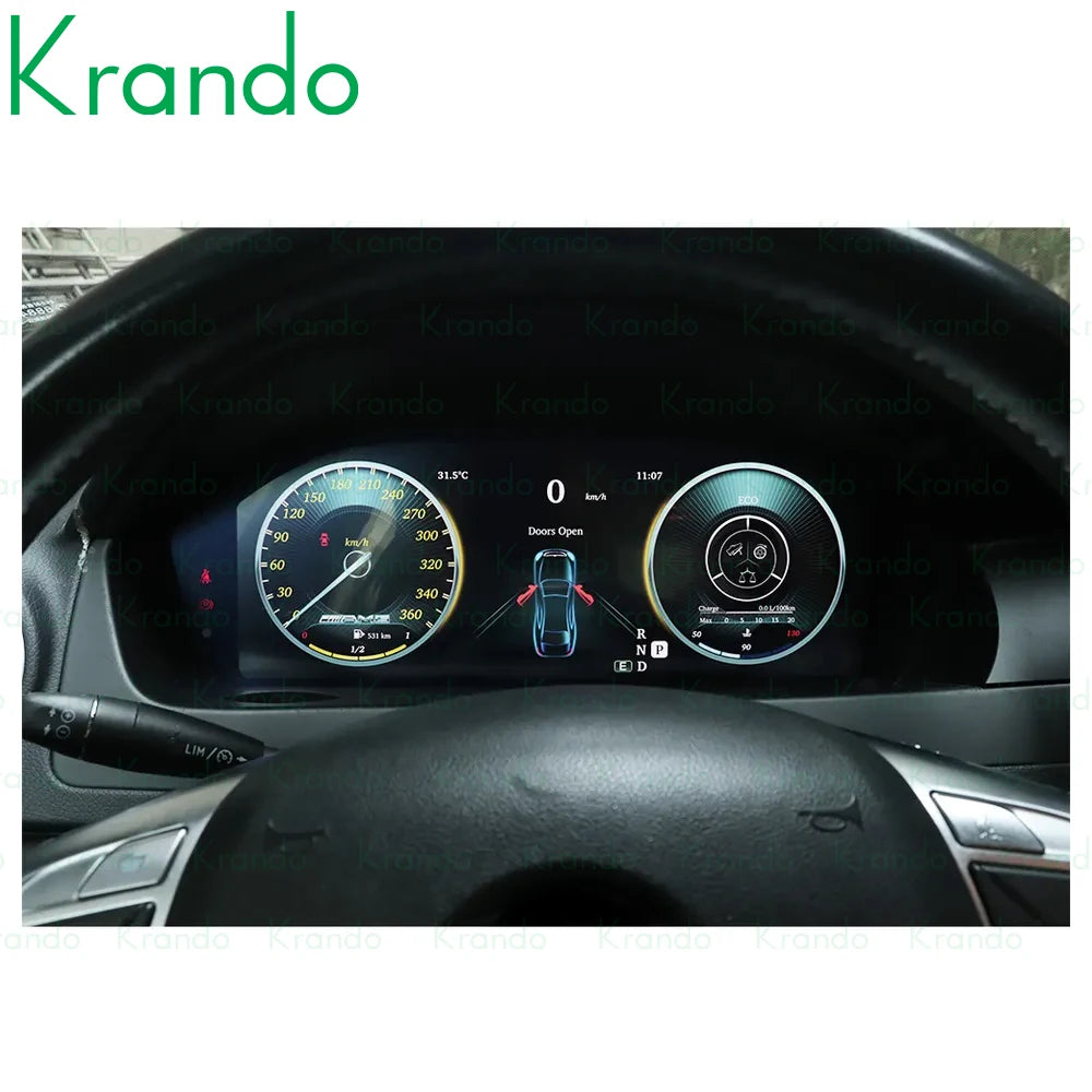 Krando Car Cockpit For BENZ C Class W204 C180 C200 C220 2007 - 2014 LCD Digital Cluster Instrument Smart Panel Speedometer