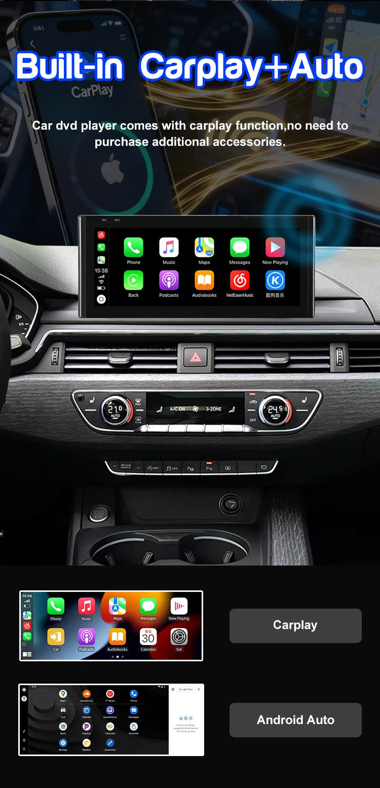 Krando 12.3 Inch DVD Auto NBT System For AUDI A4/A4L/A5 2017-2020 SNavigation CarPlay HD Touch Screen Head