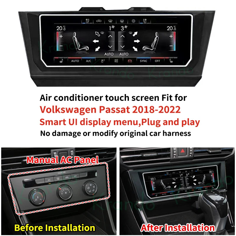 Krando Digital AC Control Panel For VW GOLF 7 Passat B8 Tiguan MK2 2013 - 2022 Air Conditioner Climate touch Screen
