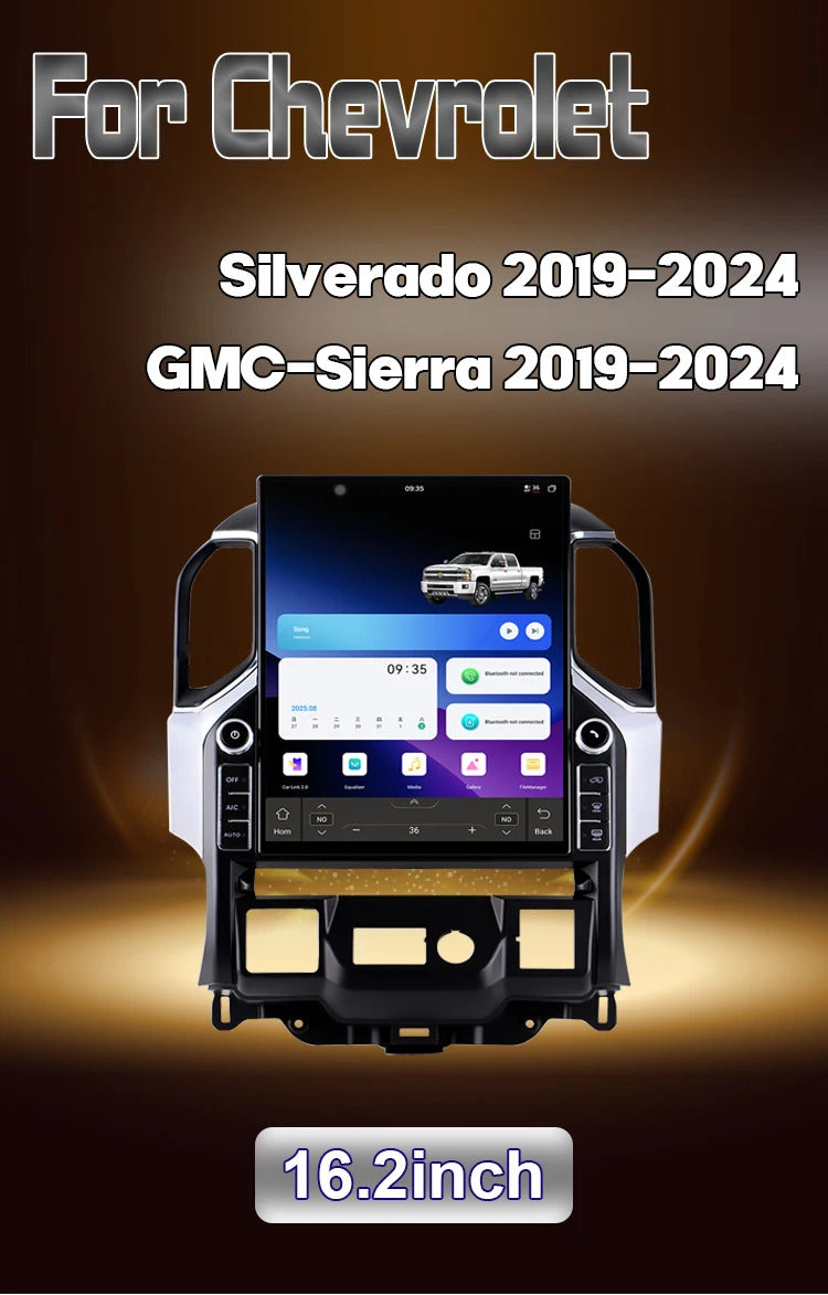 Krando 16.2 Inch DVD Auto Carplay Android Auto Radio For Chevrolet Silverado/GMC-Sierra 2019-2024 CarPlay HD Touch Screen Head