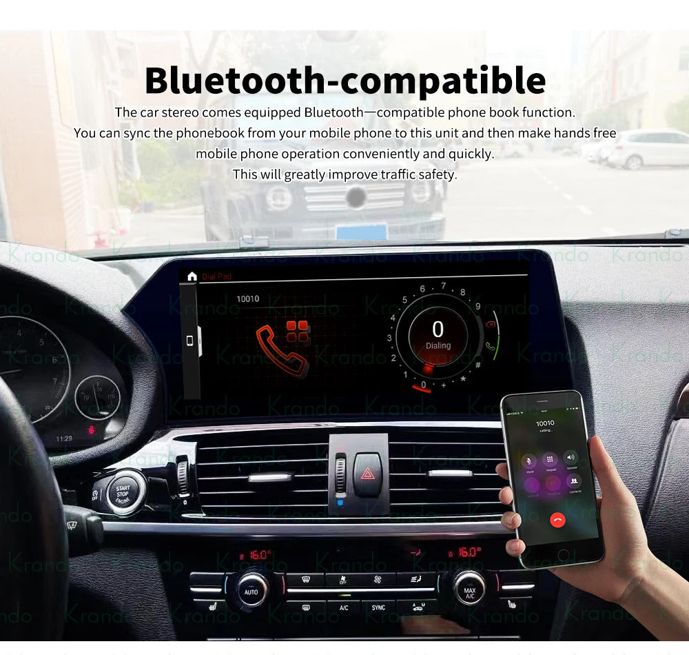 Krando 12.3 Inch Carplay Android For BMW X3 F25 X4 F26 2011-2016 Stereo Multimedia Player GPS Navigation CarPlay Screen Head
