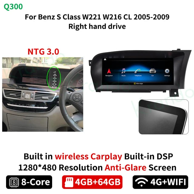 Krando 10.25'' car head unit For Mercedes Benz S Class W221 W216 2005-2013 radio gps stereo multimedia navigation system carplay android auto right hand drive