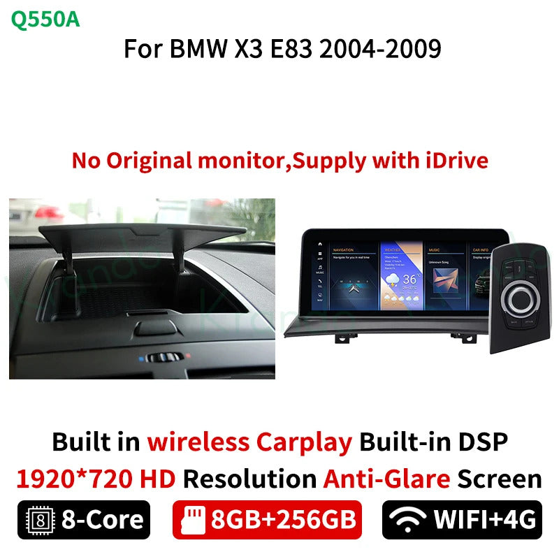 Krando 12.3 Inch Navigation Car Radio Android For BMW X3 E83 2004-2009 Head Unit Multimedia Player 4G autoradio