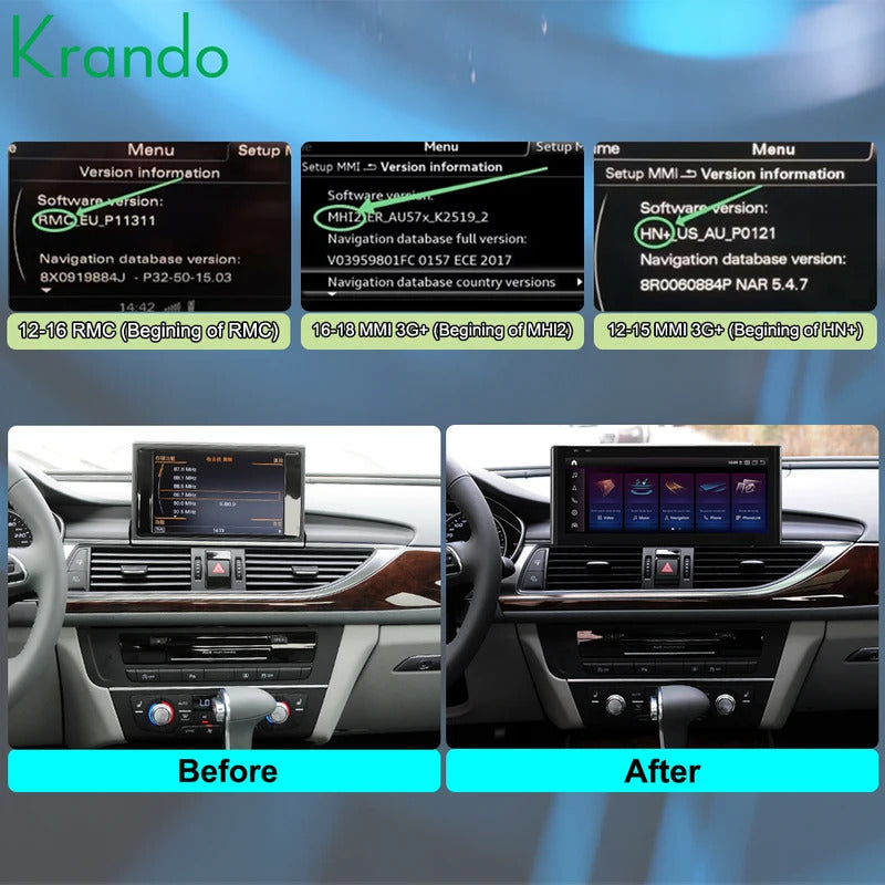 Krando 10.25 Inch Auto GPS Navigation Car Radio For AUDI A6/A6L/A7 2012-2018 Multimedia Player GPS Navigation CarPlay HD Touch