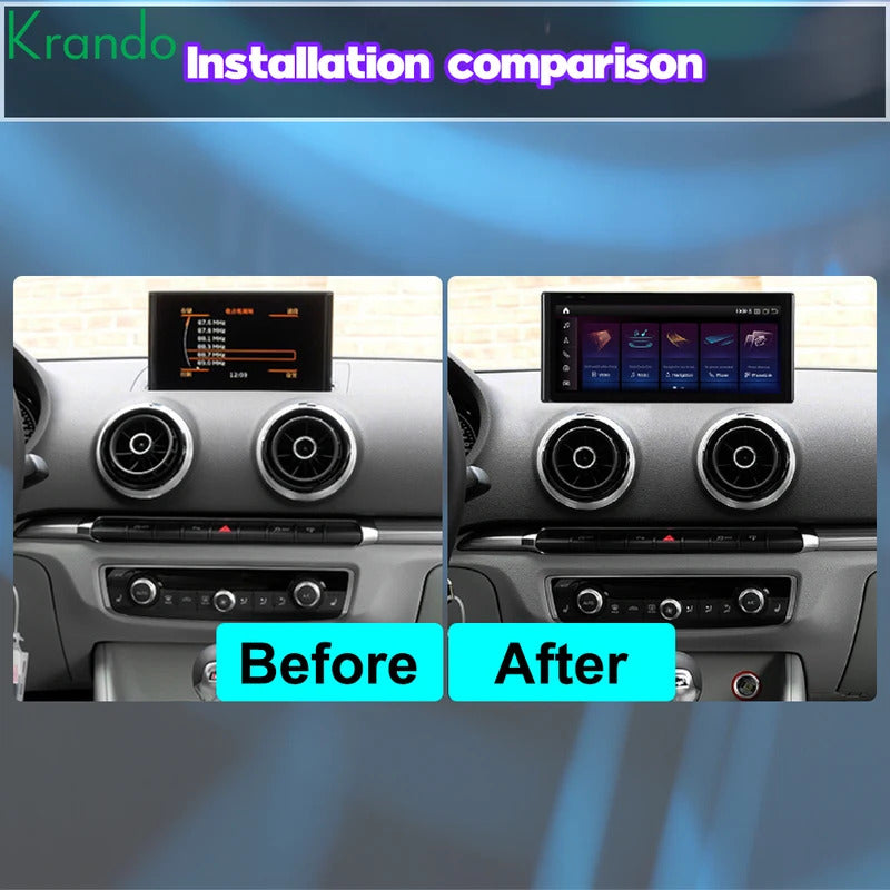 Krando 10.25 Inch Android Auto Radio Screen For AUDI A3 2013-2020 CarPlay HD Touch Screen Head