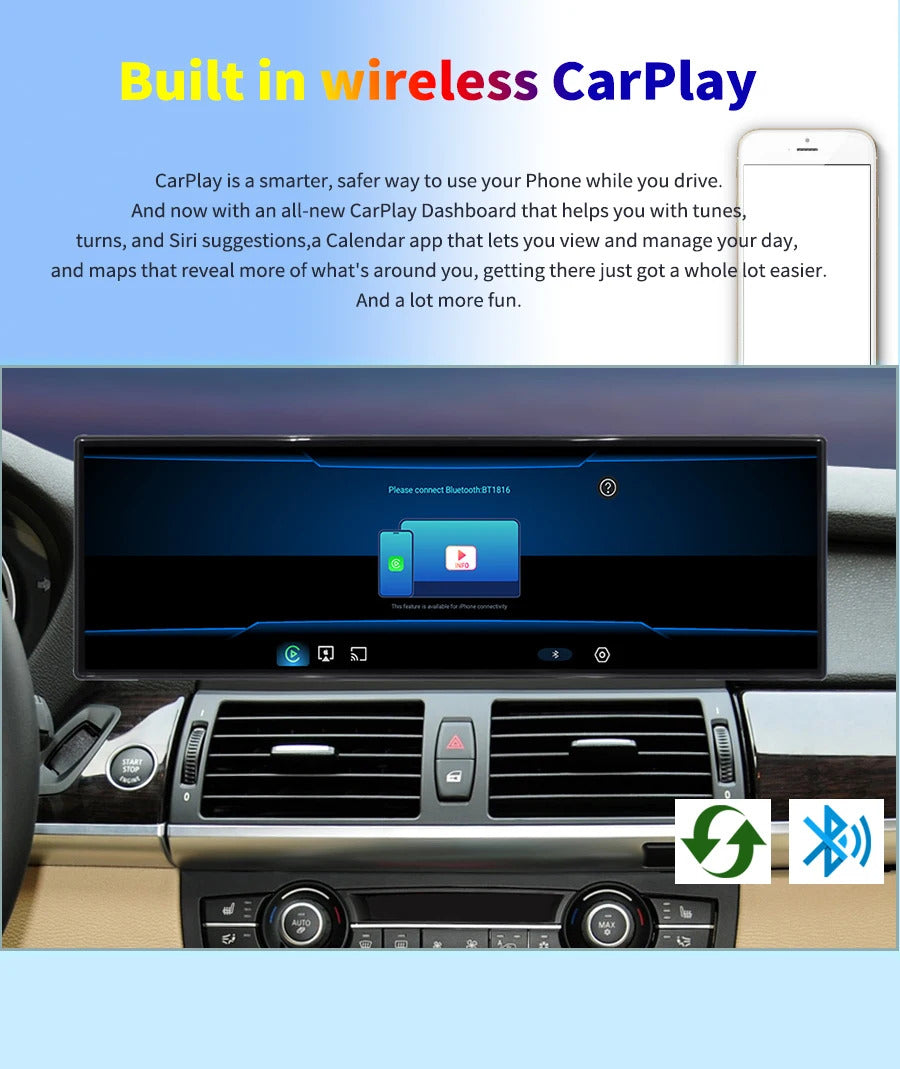 Krando 14.9'' Car Multimedia 4G autoradio Carplay Car Radio for BMW X5 X6 E70 E71 2007 - 2009 Navigation GPS Stereo Screen LHD