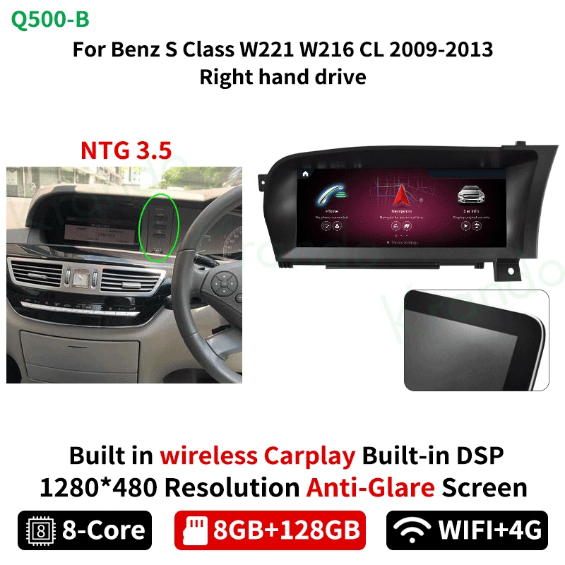 Krando 10.25'' car head unit For Mercedes Benz S Class W221 W216 2005-2013 radio gps stereo multimedia navigation system carplay android auto right hand drive