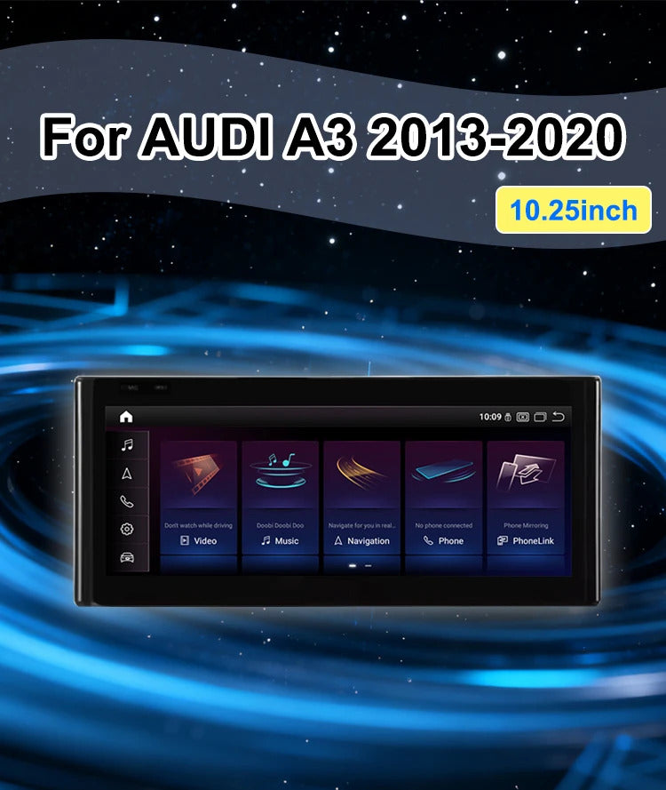 Krando 10.25 Inch Android Auto Radio Screen For AUDI A3 2013-2020 CarPlay HD Touch Screen Head