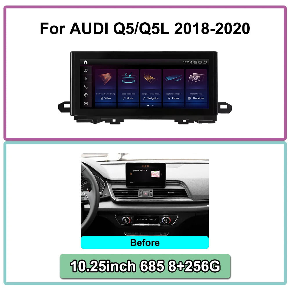 Krando 10.25'' Car Radio Auto NBT System For AUDI Q5/Q5L2018-2020 Wireless CarPlay Android display GPS Head Unit