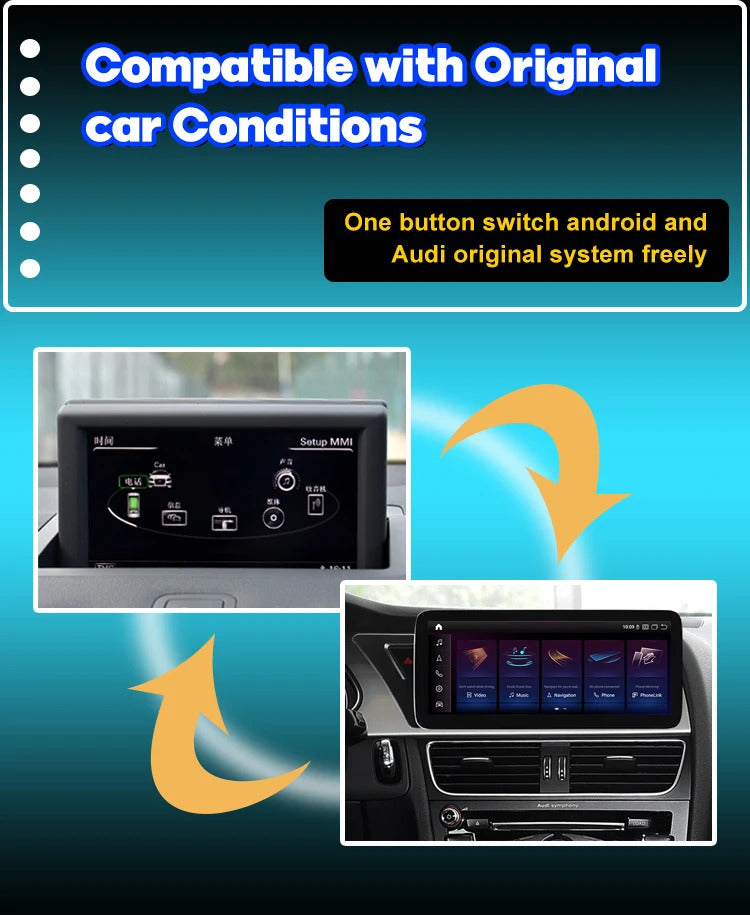 Krando 10.25 Inch Android Auto Radio Screen For AUDI A4/A4L/A5 2017-2020 CarPlay HD Touch Screen Head