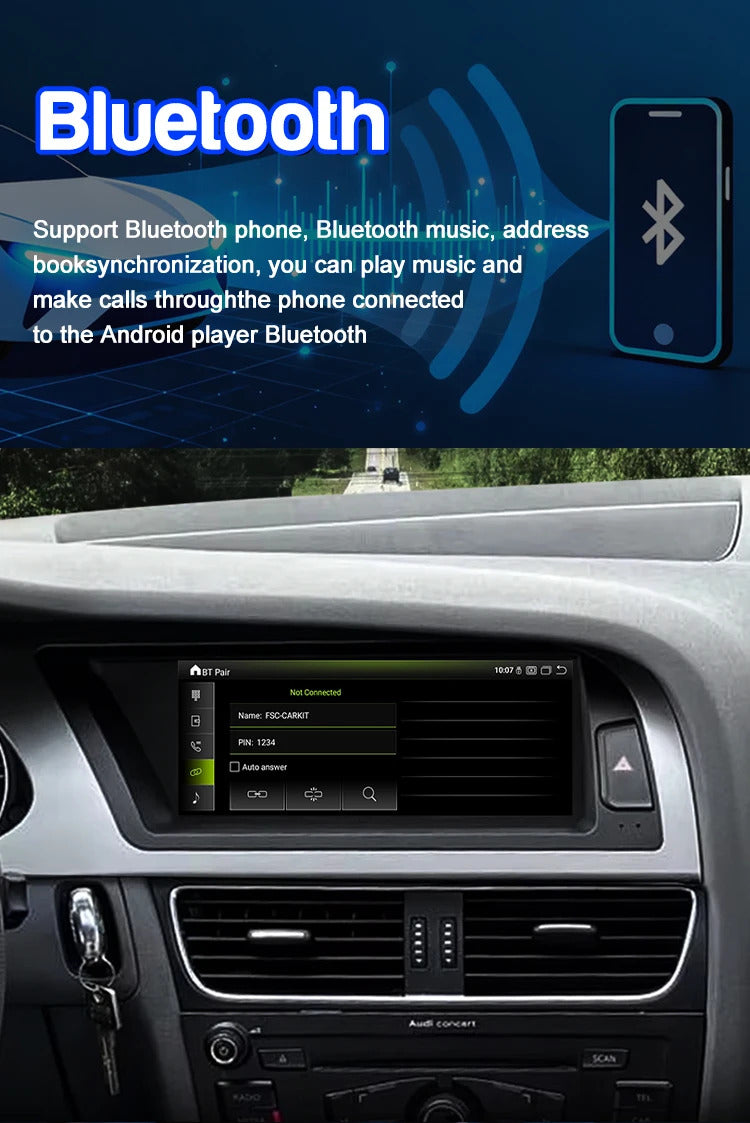 Krando 8.8 Inch Auto NBT Android System For AUDI A4/A4L 2004-2012 GPS Navigation CarPlay HD Touch Screen Head