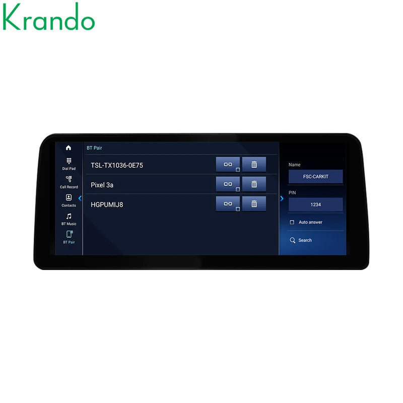 Krando 12.3'' Android Carplay Car Radio Car Multimedia for BMW 1/2 Series F20/F21/F22 F23 GPS Stereo Screen LHD