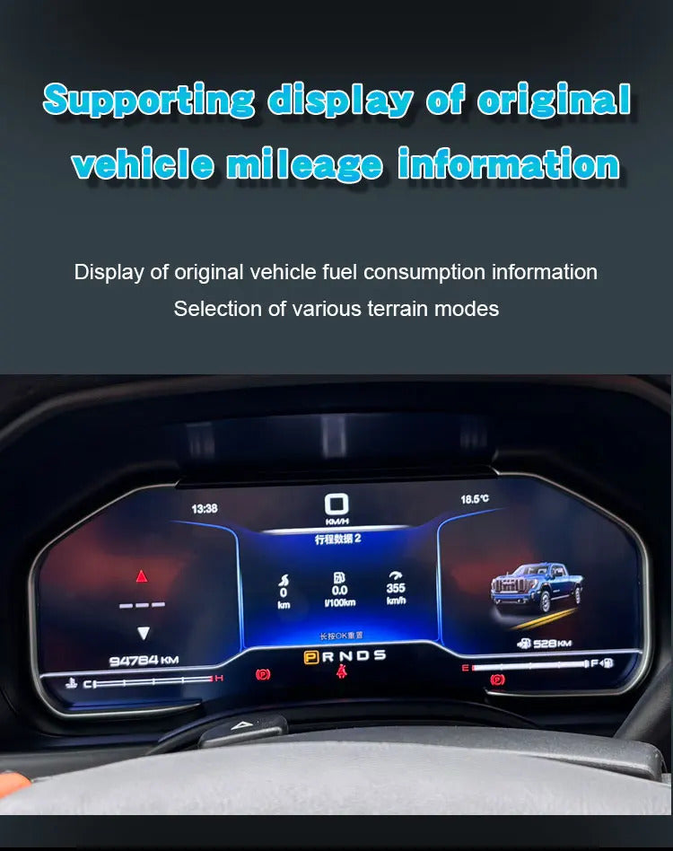 Krando 12.3'' Linux Upgrade Car Digital Cluster Instrument Cockpit for Chevrolet Silverado GMC Sierra 2013 - 2020 LCD Dashboard