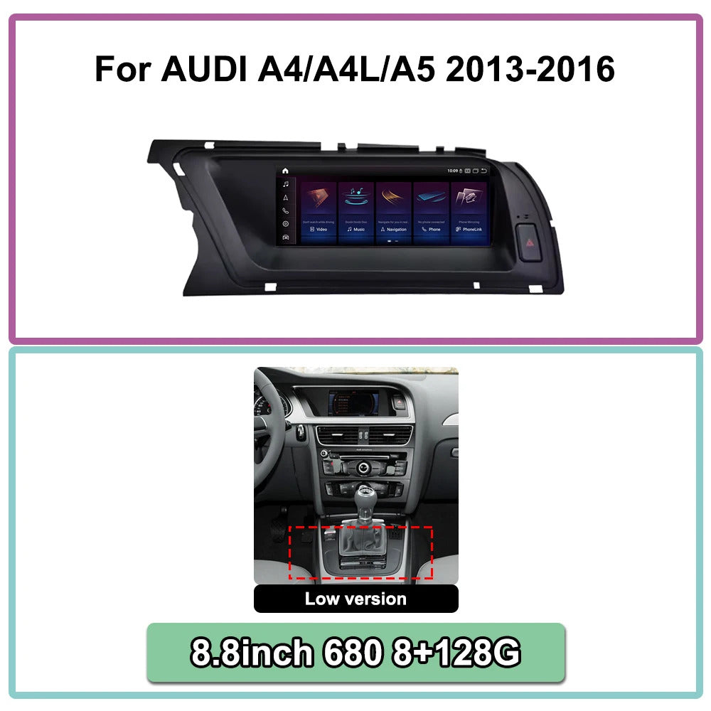Krando 8.8 Inch DVD Multimedia Player For AUDI A4/A4L/A5 2013-2016 GPS Navigation CarPlay HD Touch Screen Head
