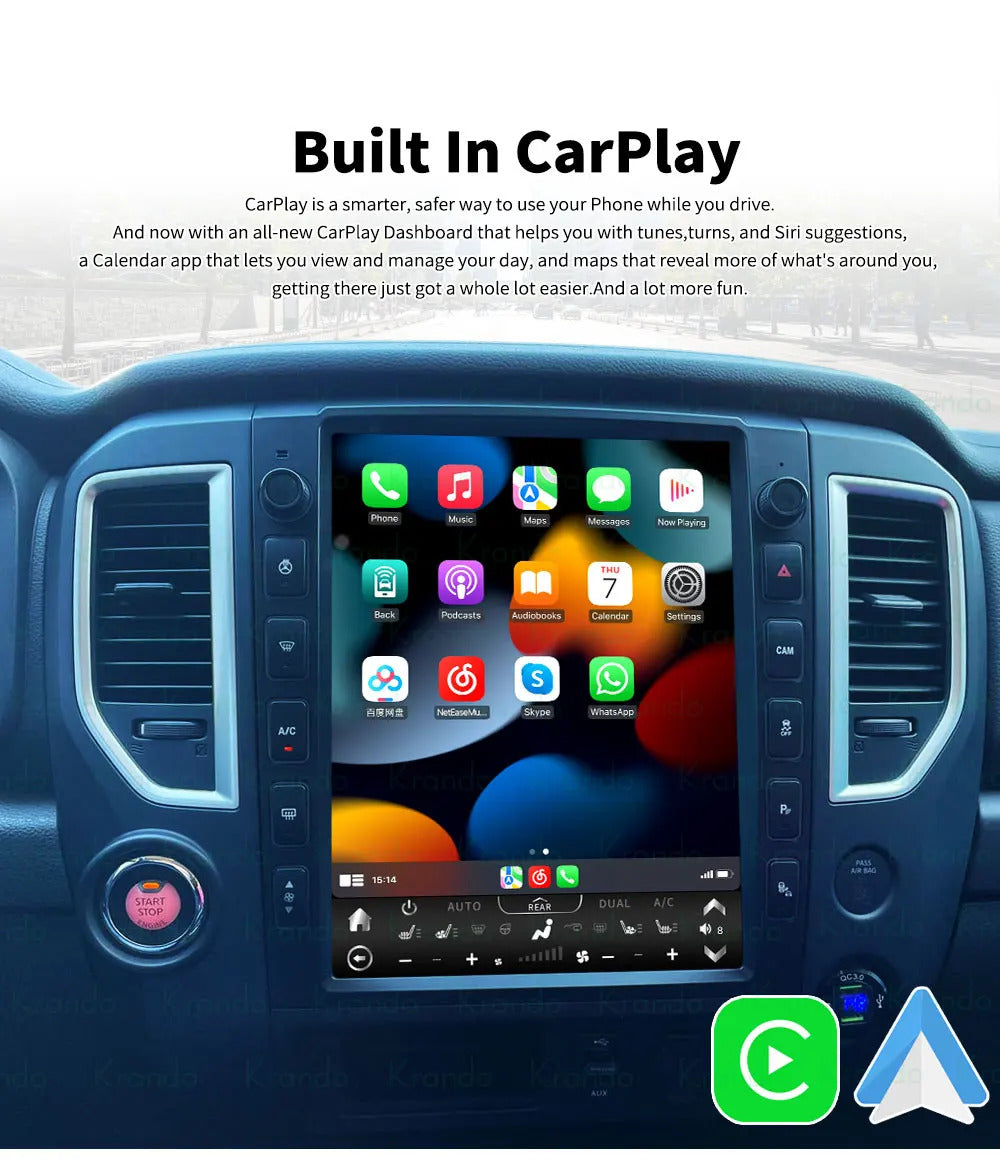 Krando 13''Telsa Auto Car Radio Android Carplay For Nissan Titan (XD) 2016-2019 Car Multimedia GPS 4G autoradio GPS Navigation