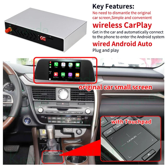 Krando Wireless Android Auto Apple CarPlay Interface MODULE For Lexus RX 200T 450H 2015-2020 BT rear camera Upgrade BOX