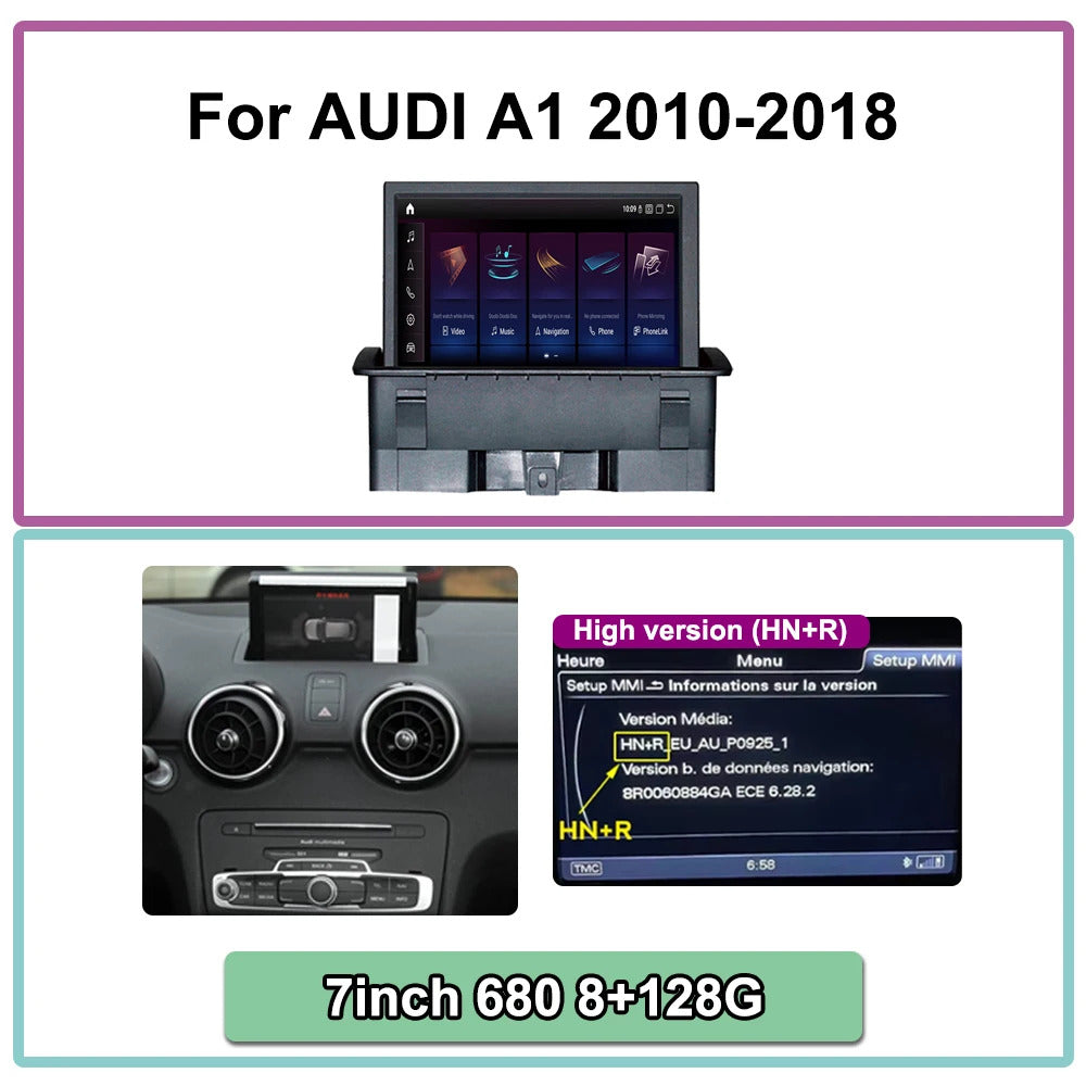 Krando 7 Inch Auto NBT System For AUDI A1 2010-2018 Stereo Multimedia Player GPS Navigation CarPlay