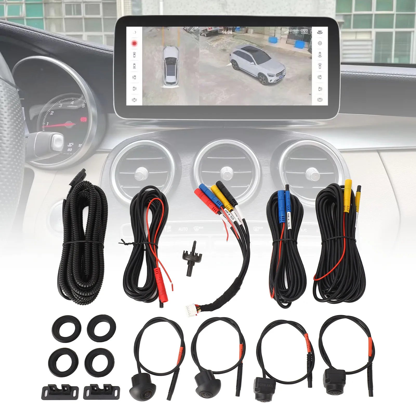 Auto All Round View Camera System 360 Car Camera Starlight Night Vision IP68 Waterproof Plug and Play for Android Auto Radio