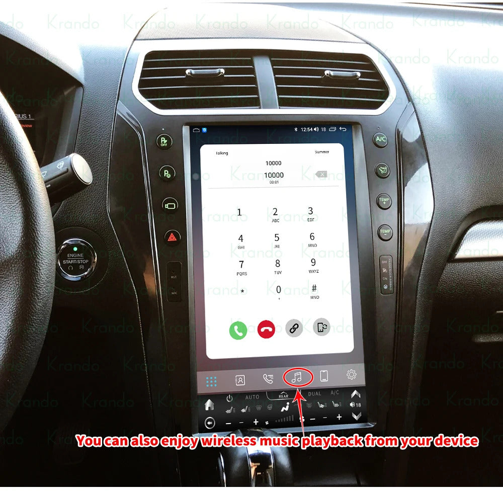 Krando 13.6'' Telsa style verticial screen car radio For Ford Explorer 2011-2020 android navigation multimedia system wifi 4g carplay android auto