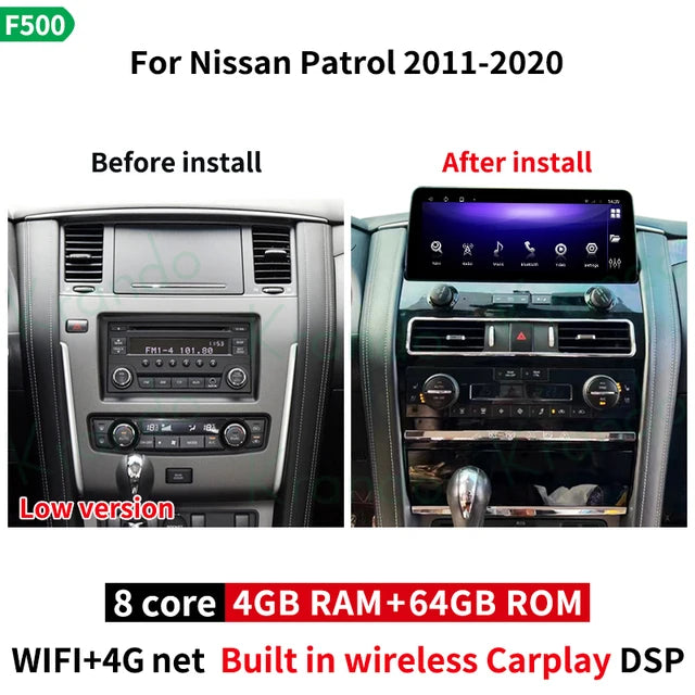 Krando Android 12.3'' Car Radio GPS stereo For Nissan Patrol Armada Y62 Infiniti QX80 QX56 2011-2020 navigation Multimedia Player system carplay android auto headunit
