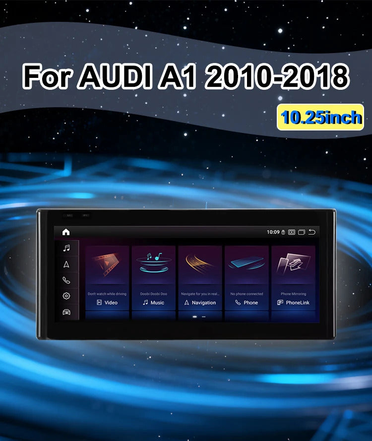 Krando 10.25 Inch Auto GPS Navigation Car Radio For AUDI A1 2010-2018 Multimedia Player GPS Navigation CarPlay HD Touch