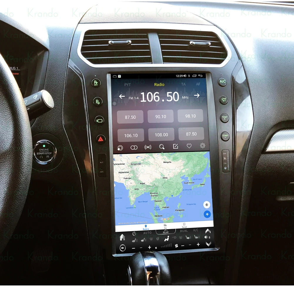 Krando 13.6'' Telsa style verticial screen car radio For Ford Explorer 2011-2020 android navigation multimedia system wifi 4g carplay android auto